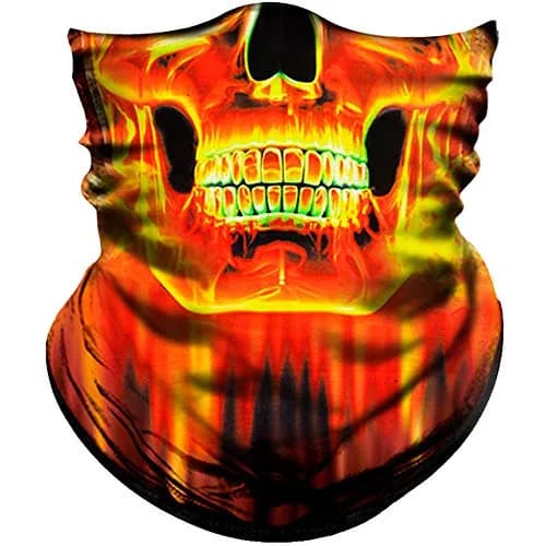 Obacle Skull Face Mask Half - Skull Fire Neat Teeth Design for Dust, Wind & UV Protection thumbnail 1