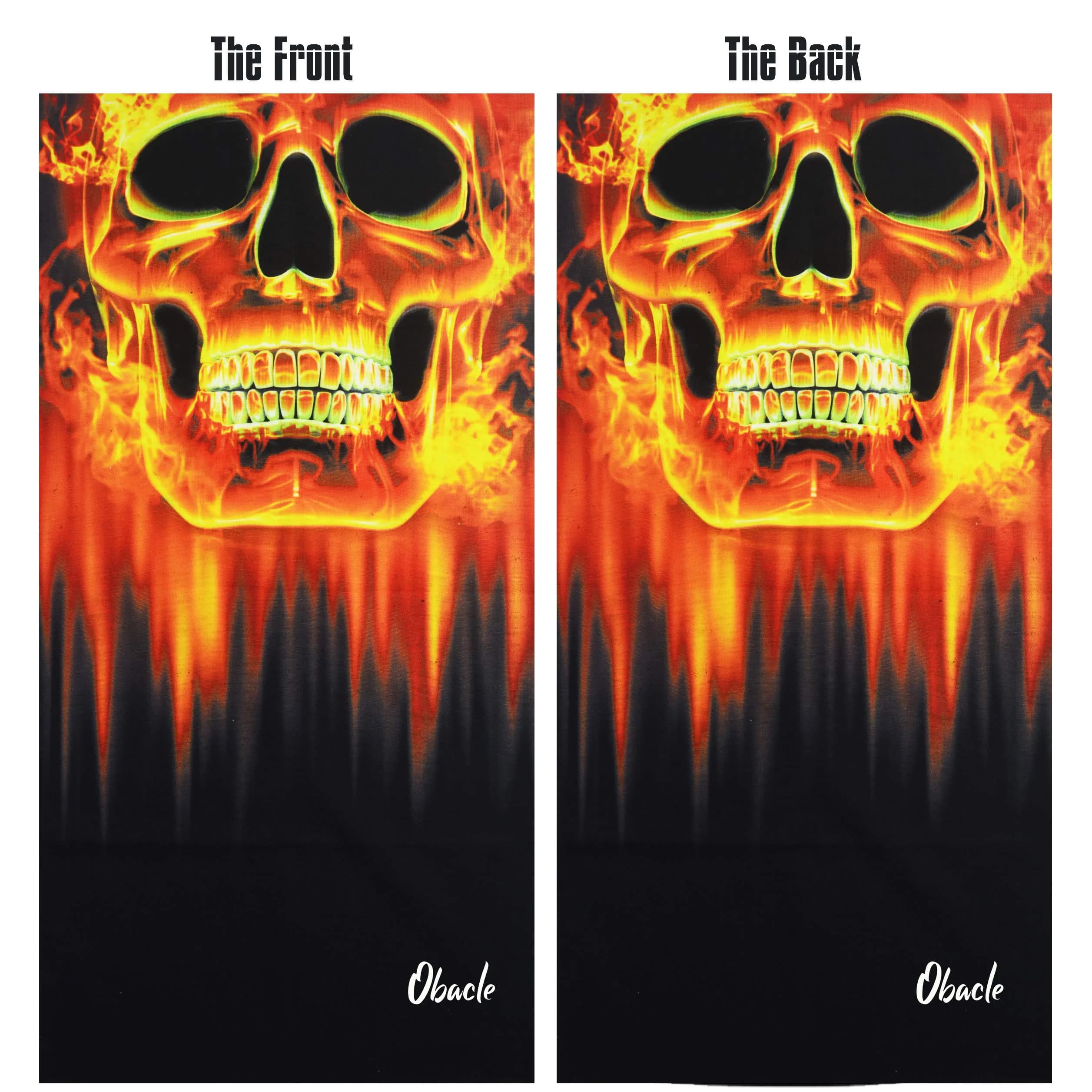 Obacle Skull Face Mask Half - Skull Fire Neat Teeth Design for Dust, Wind & UV Protection - view 3