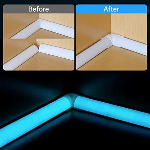 Muzata 8Pack White Plastic Corner Connector for V1SW LED Channel LC08 | Seamless 90° Corner Fit thumbnail 4