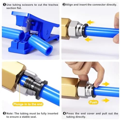 TAILONZ 1/4" Tube OD x 1/4" MNPT Straight Push to Connect Fitting 10Pcs | Copper & Plastic, Water/Air/Oil, 145Psi thumbnail 5