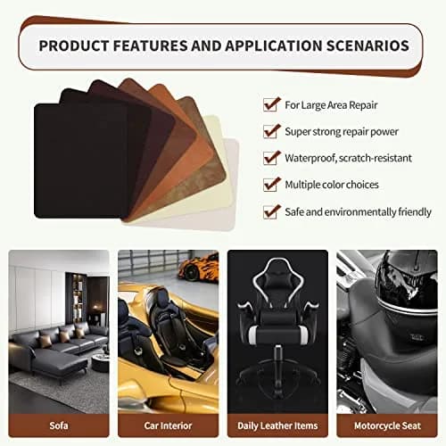 ONine Leather Repair Patch 8x11 Inch Green | Self-Adhesive Leather Fix for Sofas & Car Seats thumbnail 4