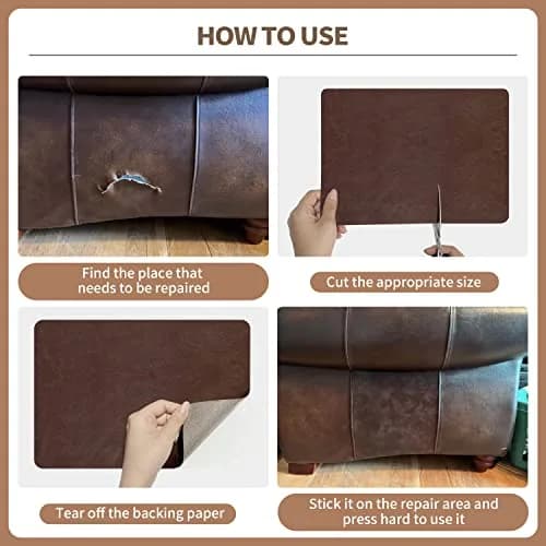 ONine Leather Repair Patch 8x11 Inch Green | Self-Adhesive Leather Fix for Sofas & Car Seats thumbnail 5