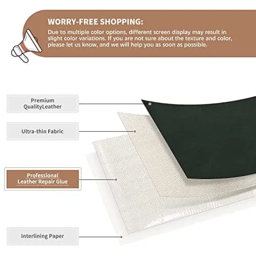 ONine Leather Repair Patch 8x11 Inch Green | Self-Adhesive Leather Fix for Sofas & Car Seats thumbnail 2