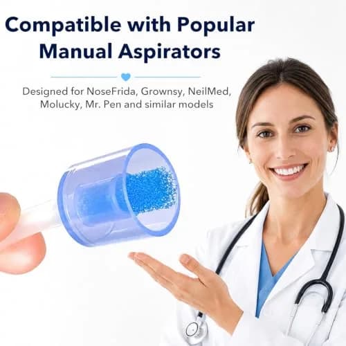 CHUBBIEE Baby Nasal Aspirator Filters Compatible with NoseFrida, 120 Count (Pack of 1) thumbnail 2