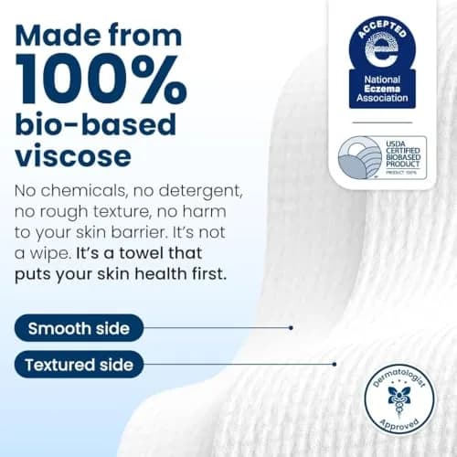 Clean Skin Club Clean Towels XL® Disposable Face Towels 50 Count (1.5 lb) | USDA Biobased & Dermatologist Approved thumbnail 7