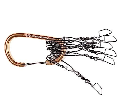 Lifetime Decoys Jerk Rig Mainline Decoy Drops – Stainless Steel Swivel Clip Drops with 5" Carabiner for Motion Decoys | Durable Hunting Accessory thumbnail 1