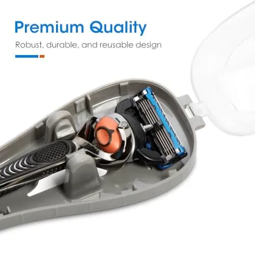 Nincha Manual Razor Travel Case Portable Plastic Razor Protector Grey | Fits Most Manual Razor Systems thumbnail 2
