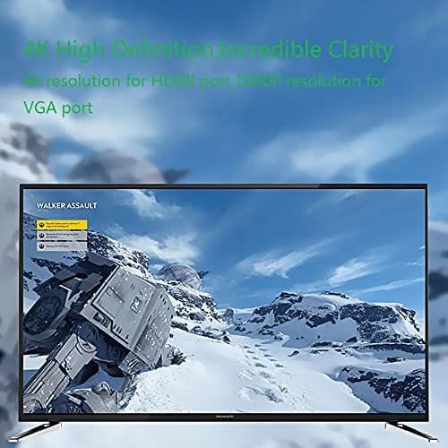 XHONY USB C to HDMI & VGA Adapter | 4K Dual Monitor Converter for MacBook, Chromebook, Dell XPS, Samsung Galaxy S8 thumbnail 6