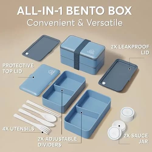 Umami Bento Box Adult, Leakproof, All-in-1 Lunch Containers for Adults, 1200ml (40 oz) | French Lunch Box Brand thumbnail 3