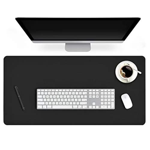 Easy Easy Life Black PU Leather Desk Pad 43cm x 91cm (17" x 36") | Waterproof & Anti-Skid Writing Mat thumbnail 1