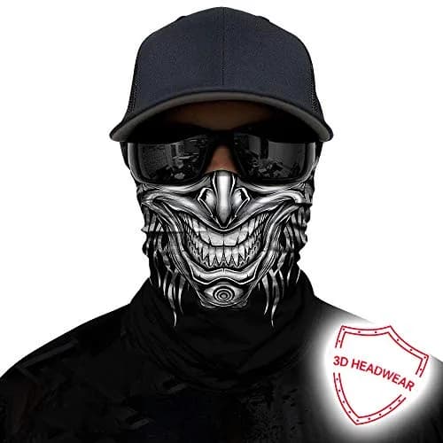 Obacle Skull Beard V Teeth Half Face Mask for Dust, Wind, UV Protection - Seamless 3D Tube Bandana thumbnail 2