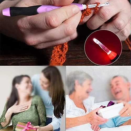 Yarniss Lighted Crochet Hook Set with Case | 11 Sizes 2.5-8mm Rechargeable USB Pink thumbnail 8