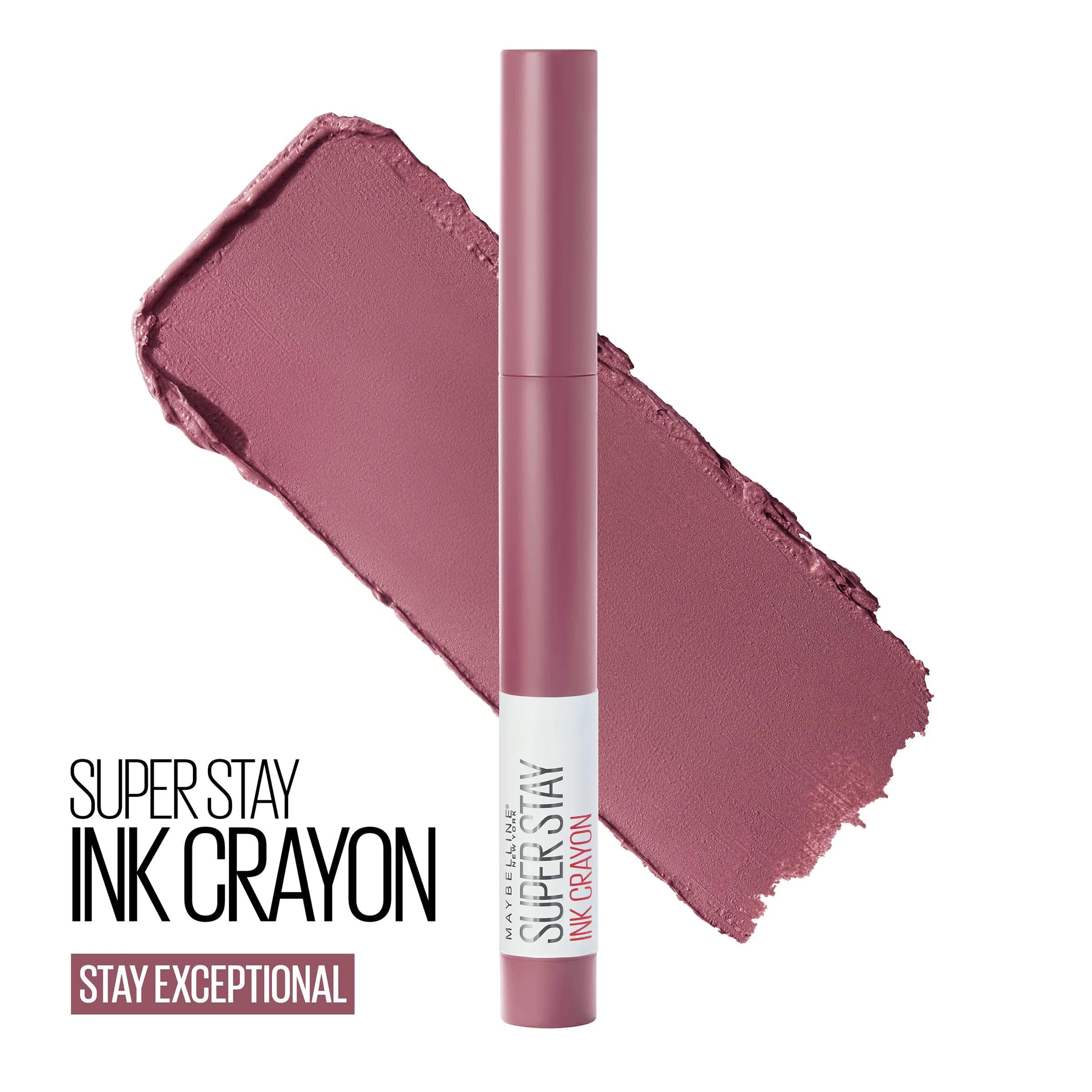 Maybelline Super Stay Ink Crayon Lipstick Makeup, Stay Exceptional Purple Beige 0.04 oz (1.13 g) | Longwear Matte Lip Color - view 2