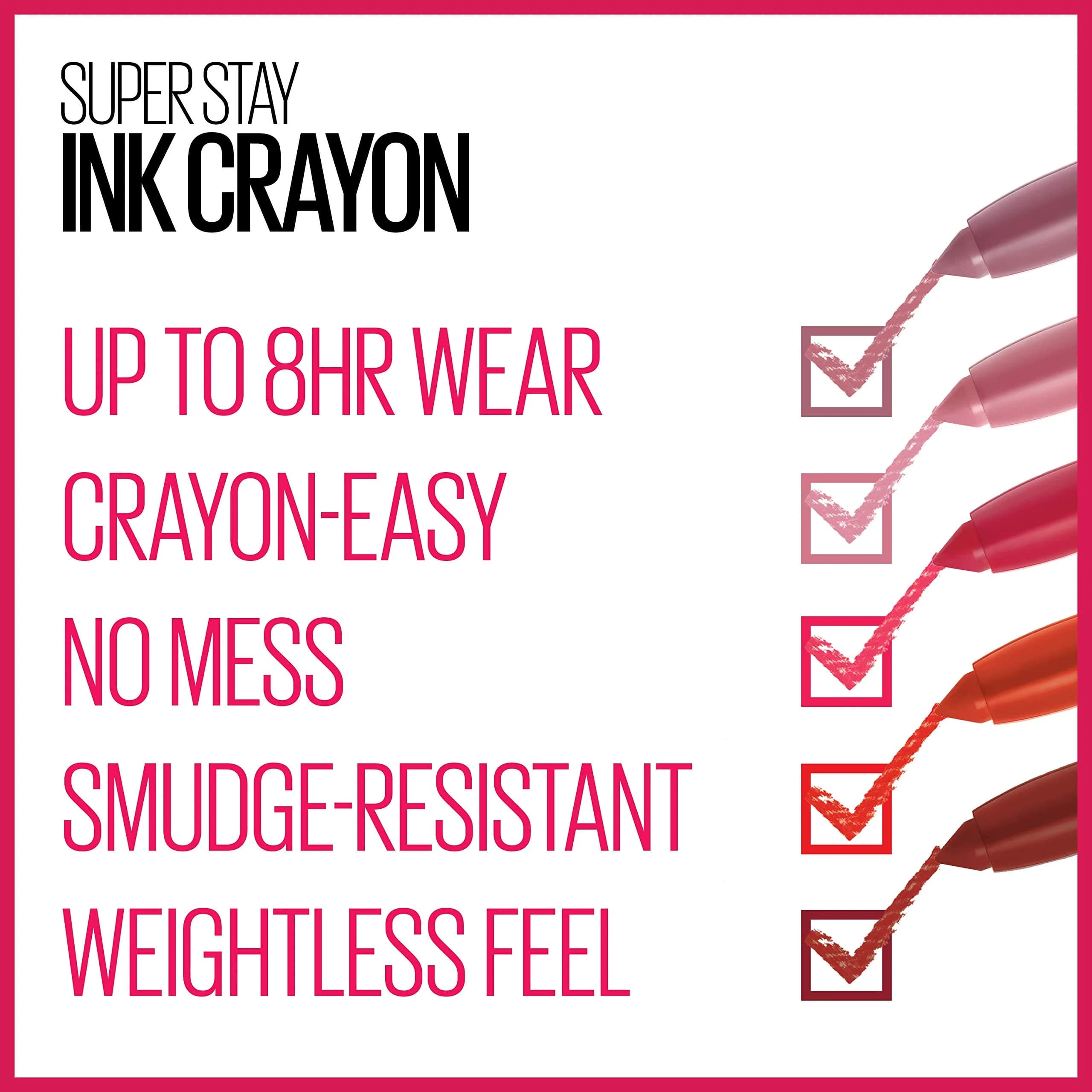 Maybelline Super Stay Ink Crayon Lipstick 0.04 oz (1.1g) | Matte Berry Wine Lip Color - view 6