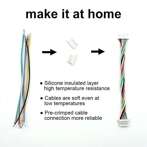 elechawk SH1.0 Connectors and Pre-Crimped Silicone Cables 15cm (0.5ft) | Essential for FPV Drone Flight Controllers thumbnail 3