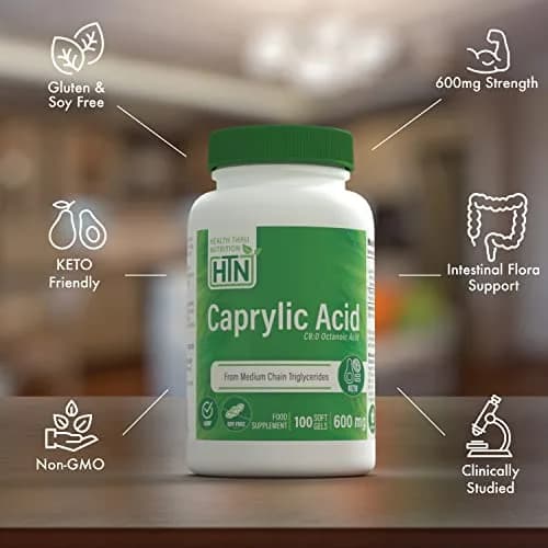 Health Thru Nutrition Caprylic Acid 600mg | Keto Support, 100 Softgels thumbnail 3
