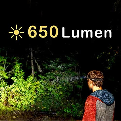Everbeam H6 Pro LED Headlamp with Motion Sensor, 650 Lumen Brightness, 20 Hours Runtime, 1200mAh USB Rechargeable Battery | 72g (2.5oz) Lightweight thumbnail 2