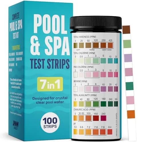 JNW Direct Pool Test Strips 100 Count | 7-in-1 Water Test for Pools & Spas thumbnail 1