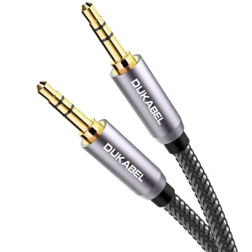 DUKABEL 16 ft (4.88 m) 3.5mm Male to Male Aux Cable | Nylon-Braided Stereo Audio Extension Cord thumbnail 1