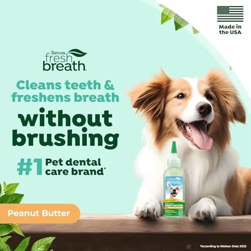 TropiClean No Brush Dog Toothpaste Peanut Butter 4oz (118ml) | Freshens Breath & Removes Plaque thumbnail 2