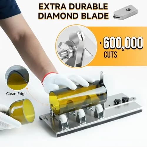 Kalawen Glass Bottle Cutter Kit for Round Bottles | Adjustable Stainless Steel Tool with Diamond Carbide Blade thumbnail 4