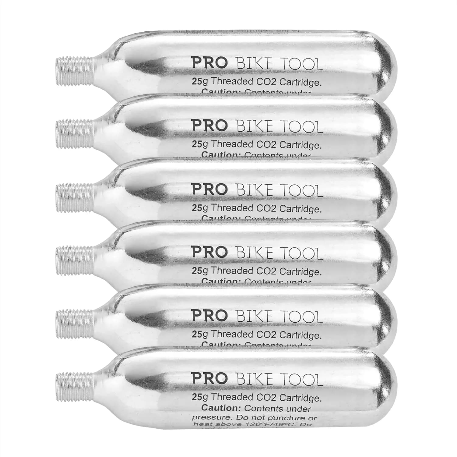 PRO BIKE TOOL 16g CO2 Cartridges (5-Pack, 80g Total) | Fast Inflation for Road & Mountain Bikes — 25g