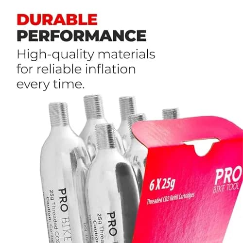 PRO BIKE TOOL 25g CO2 Cartridges (6 Pack) | Fast Inflation for Road & Mountain Bikes thumbnail 5