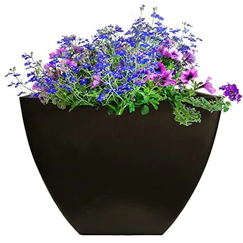 RTS Home Accents 16" Square Garden Planter Graphite | Weather-Resistant Indoor/Outdoor Planter thumbnail 4