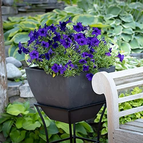 RTS Home Accents 16" Square Garden Planter Graphite | Weather-Resistant Indoor/Outdoor Planter thumbnail 6