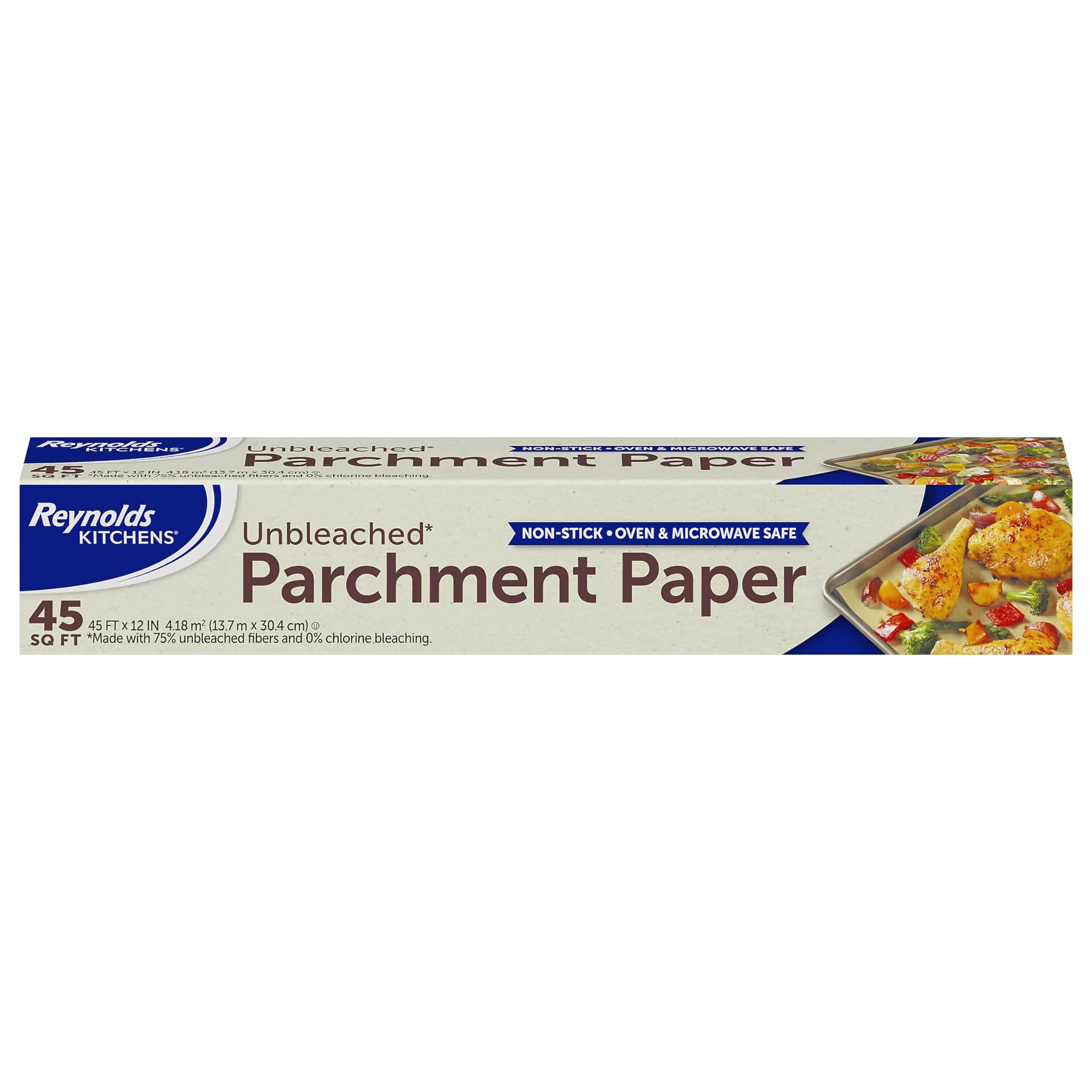 Reynolds Unbleached Parchment Paper Roll 45 sq ft | Oven Safe up to 425°F, Non-Stick, Eco-Friendly