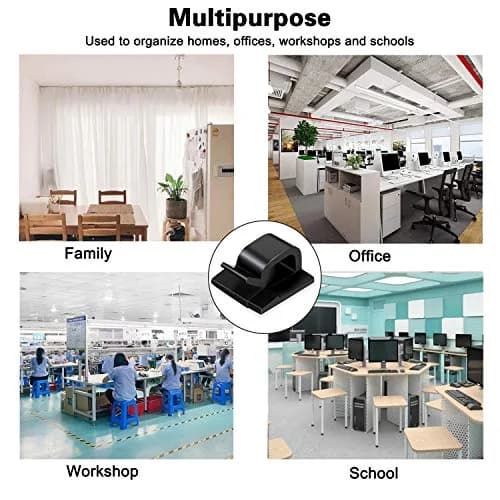 FOLAI 50pcs Adhesive Wire Clips | Car & Home Cable Organizer with Strong Sticky Pad thumbnail 5