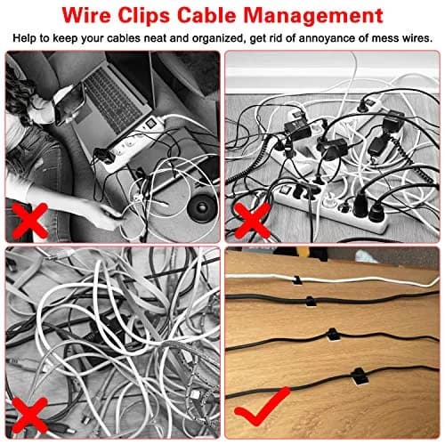 FOLAI 50pcs Adhesive Wire Clips | Car & Home Cable Organizer with Strong Sticky Pad thumbnail 2
