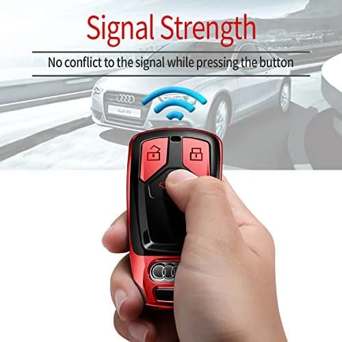 Tukellen Red Soft TPU Key Fob Cover for Audi A4 Q7 Q5 TT A3 A6 SQ5 R8 S5 Smart Key | 360° Protection thumbnail 4