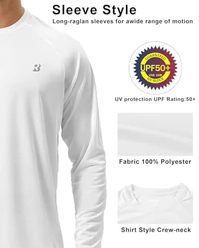 Roadbox Men's UPF 50+ UV Sun Protection Shirts Long Sleeve Rash Guard | Breathable Lightweight Cooling thumbnail 4