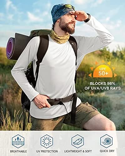 Roadbox Men's UPF 50+ UV Sun Protection Shirts Long Sleeve Rash Guard | Breathable Lightweight Cooling thumbnail 3