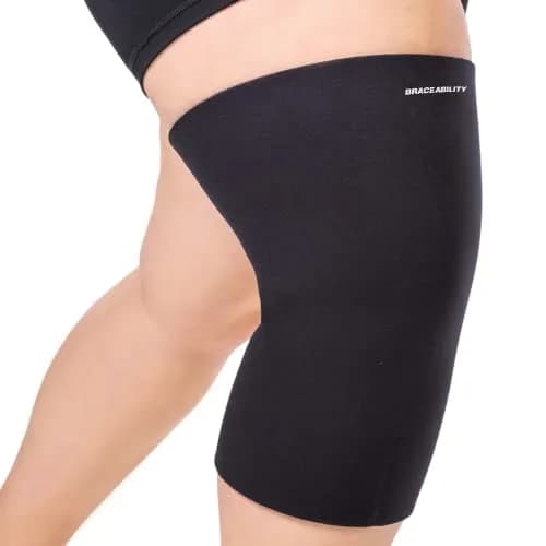 BraceAbility Plus Size Knee Sleeve 3X-Large Wide | FDA Approved Orthopedic Brace for Arthritis Joint Pain thumbnail 1