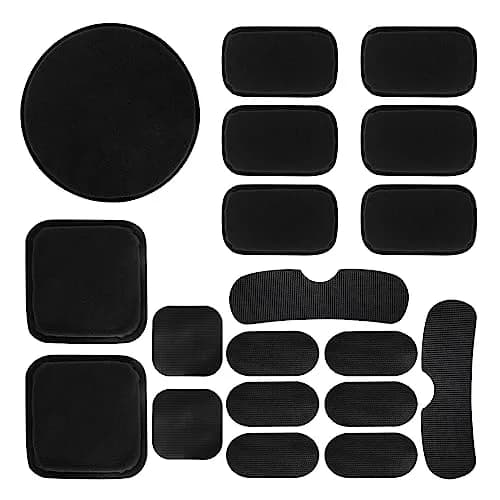 AOUTACC Universal Airsoft Helmet Pads, Replacement Foam Padding Kit for FAST/ACH/MICH Helmets, Black (9 Pads + 10 Hook Circles) thumbnail 1