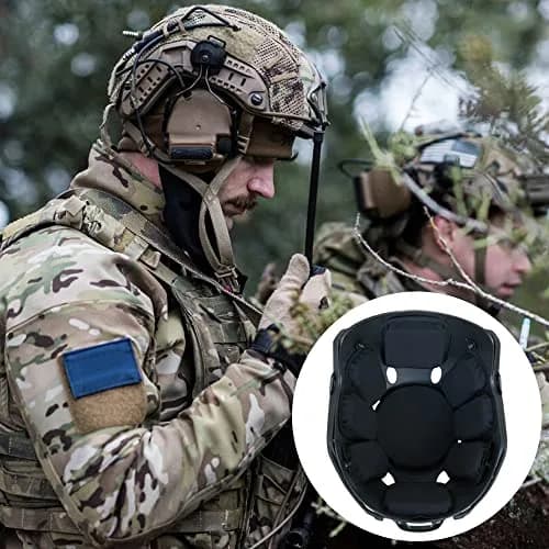 AOUTACC Universal Airsoft Helmet Pads, Replacement Foam Padding Kit for FAST/ACH/MICH Helmets, Black (9 Pads + 10 Hook Circles) thumbnail 7