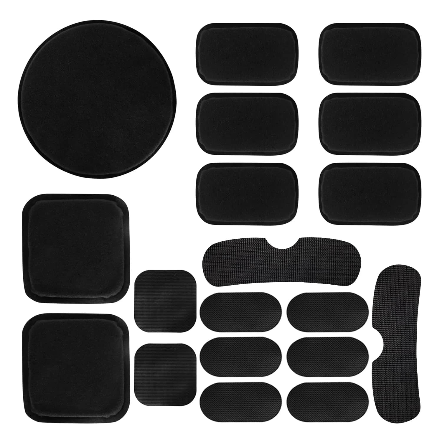 AOUTACC Universal Airsoft Helmet Pads, Replacement Foam Padding Kit for FAST/ACH/MICH Helmets, Black (9 Pads + 10 Hook Circles)
