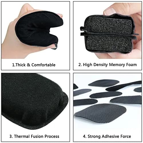 AOUTACC Universal Airsoft Helmet Pads, Replacement Foam Padding Kit for FAST/ACH/MICH Helmets, Black (9 Pads + 10 Hook Circles) thumbnail 9