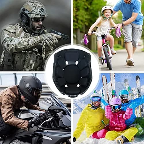 AOUTACC Universal Airsoft Helmet Pads, Replacement Foam Padding Kit for FAST/ACH/MICH Helmets, Black (9 Pads + 10 Hook Circles) thumbnail 4