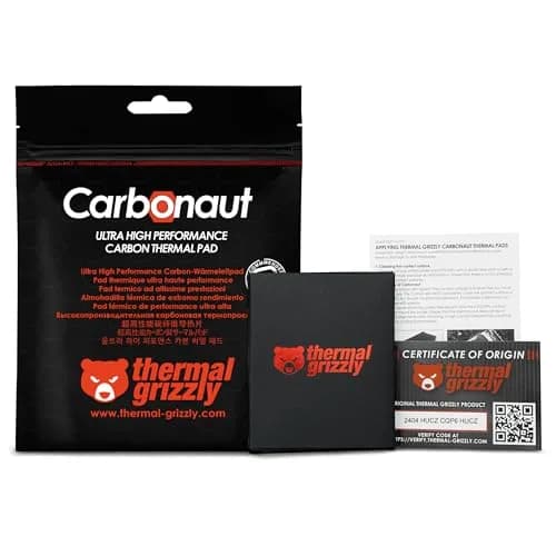 Thermal Grizzly Carbonaut Thermal Pad 51x68x0.2mm | High Conductivity 62.5 W/mK for CPUs and GPUs thumbnail 8