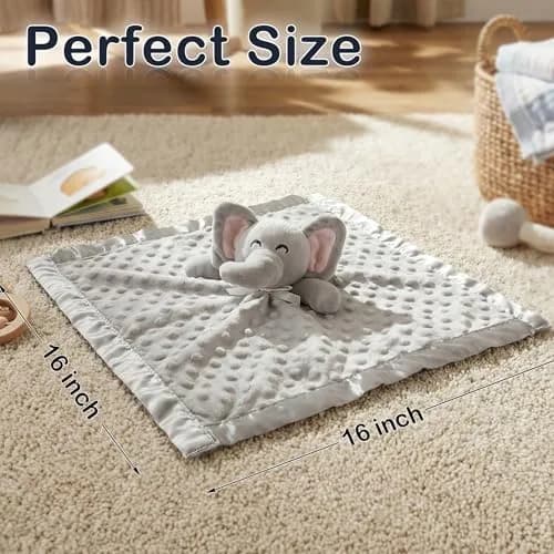 Pro Goleem Elephant Security Blanket 16 Inch | Soft Lovey for Babies & Toddlers thumbnail 8
