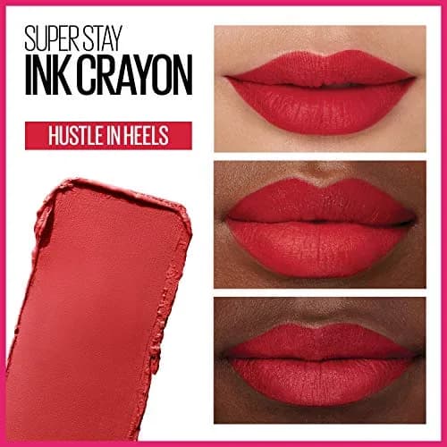 Maybelline Super Stay Ink Crayon Lipstick Makeup, Hustle In Heels (Apple Red), 0.04 oz (1.18 ml) | Long-Lasting Matte Lip Color thumbnail 3