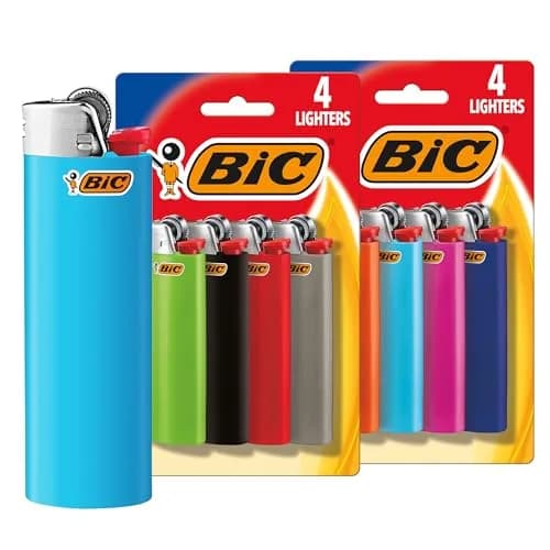 BIC Classic Maxi Pocket Lighter 8-Pack Assorted Colors | Child-Resistant, Up to 2x Lights vs Competitor — Assorted