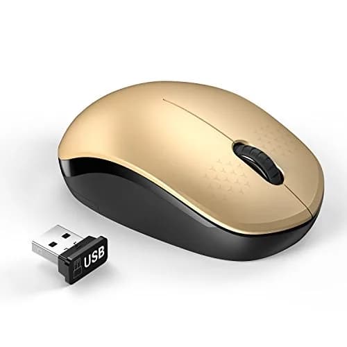 seenda Wireless Mouse for Laptop, 2.4G Noiseless Computer Mouse, Black&Gold | 101mm (4.5in) Length, 50mm (2.8in) Width, 32mm (1.25in) Height thumbnail 1