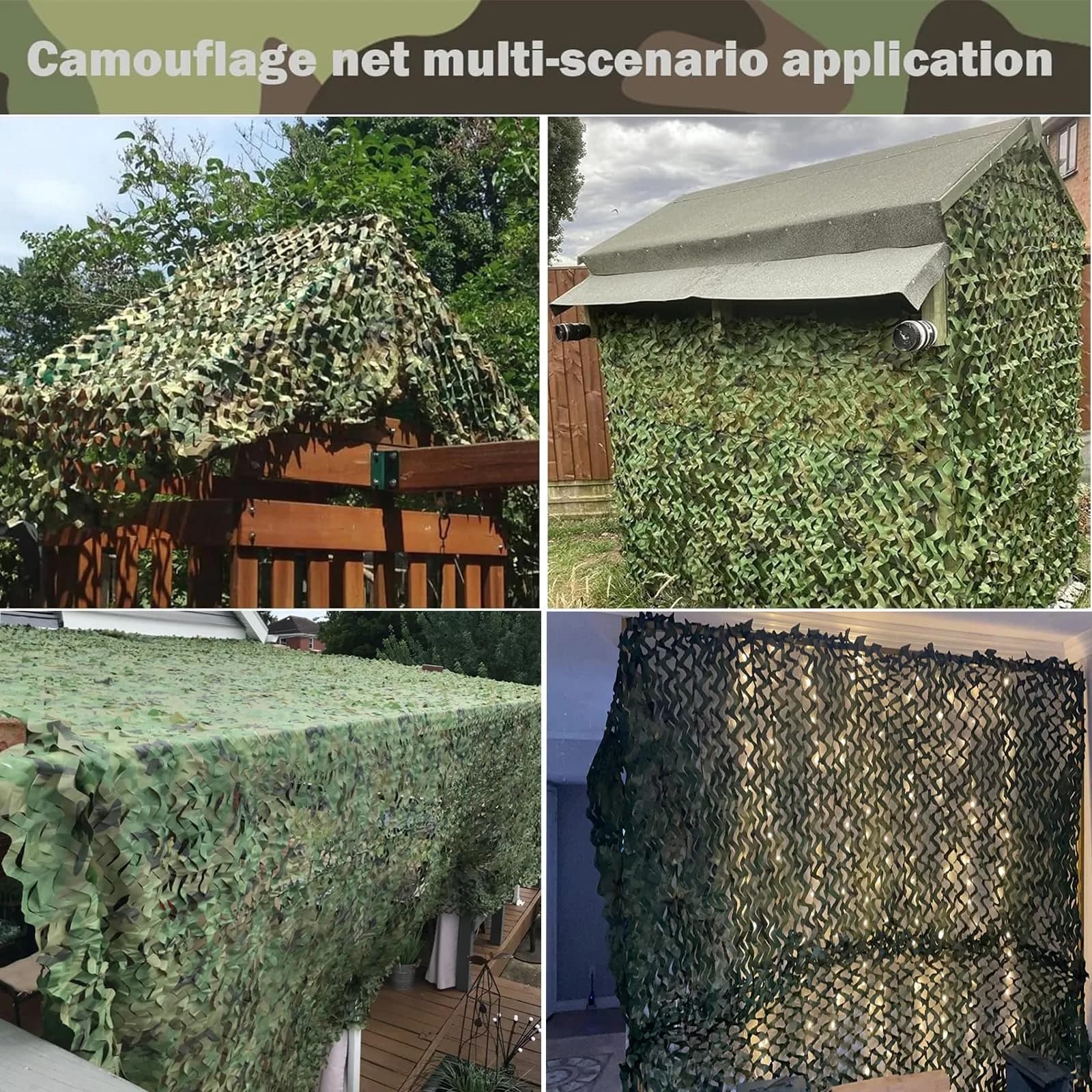 Yeacool Woodland Camo Netting 2m x 1.5m (6.5ft x 4.9ft) | Lightweight, Waterproof, Noise-Free for Hunting & Privacy - view 5