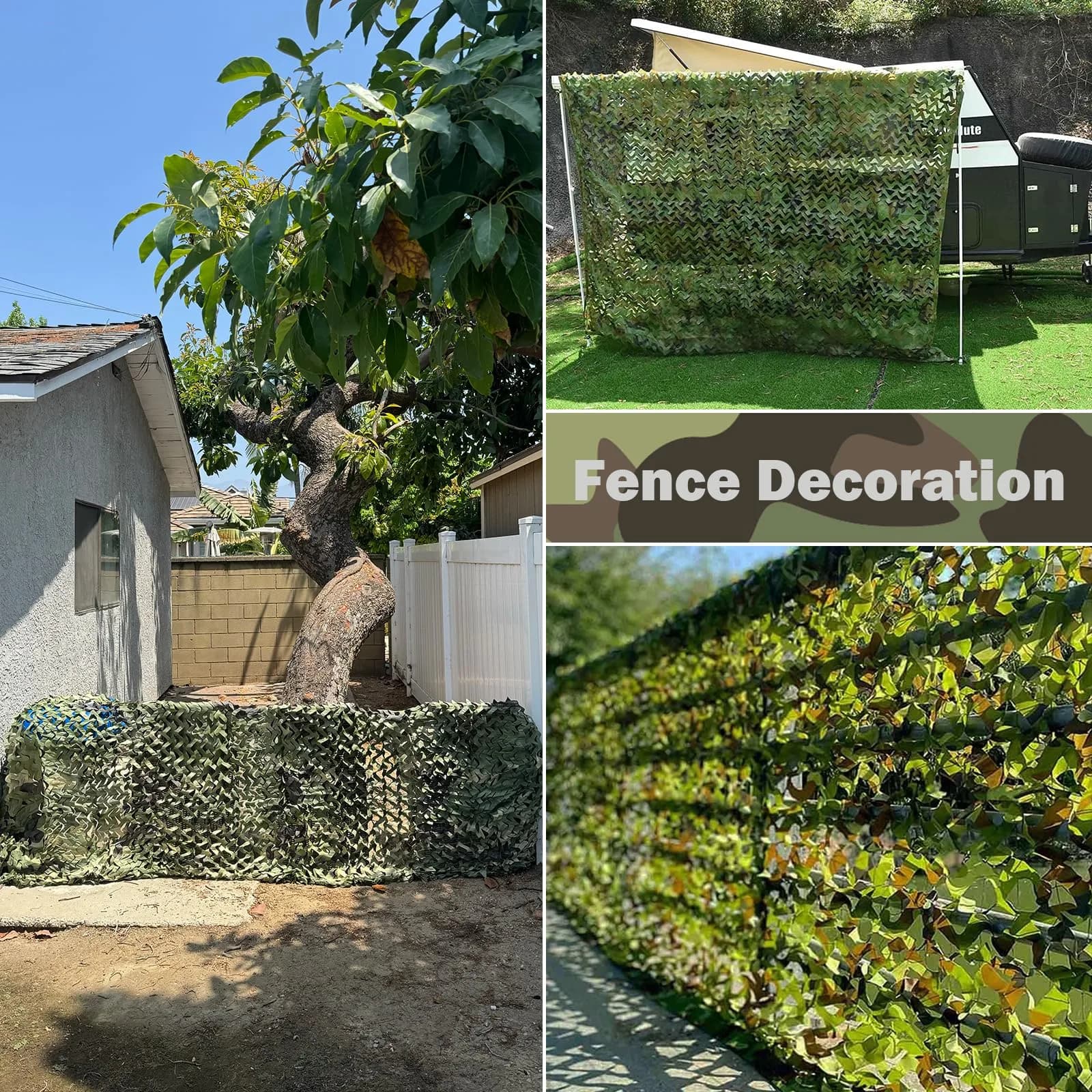 Yeacool Woodland Camo Netting 2m x 1.5m (6.5ft x 4.9ft) | Lightweight, Waterproof, Noise-Free for Hunting & Privacy - view 6