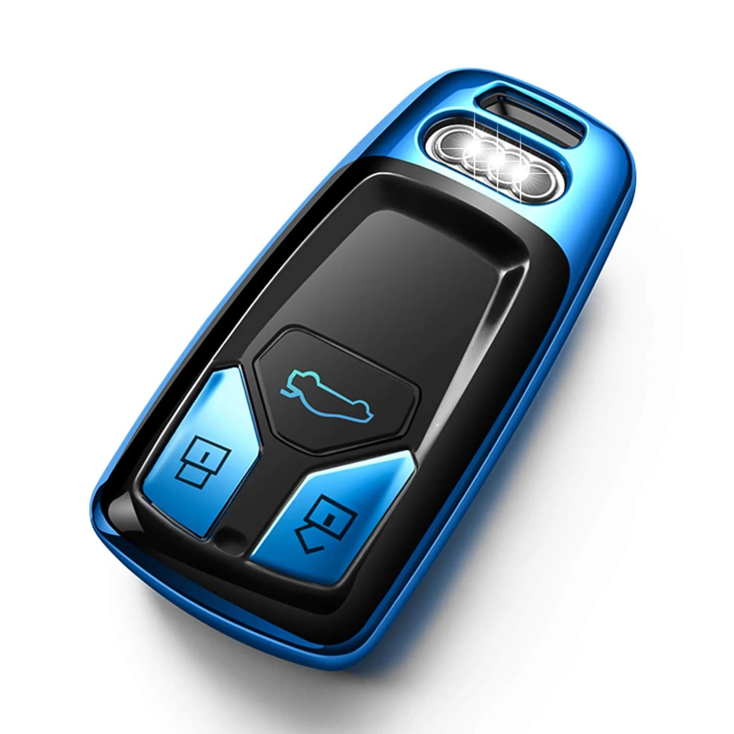 Tukellen Blue Soft TPU Key Case Cover for Audi A4 A5 A6 A7 A8 Q2 Q3 Q5 Q7 R8 TT S4 S5 S6 S7 S8 SQ5 TTRS (1-Pack) - main product image