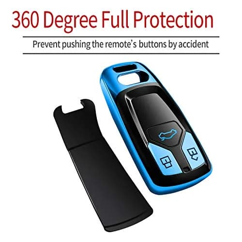Tukellen Blue Soft TPU Key Case Cover for Audi A4 A5 A6 A7 A8 Q2 Q3 Q5 Q7 R8 TT S4 S5 S6 S7 S8 SQ5 TTRS (1-Pack) thumbnail 3